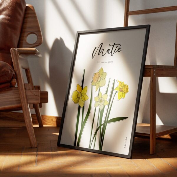 Personaliziran print - rojstna roža