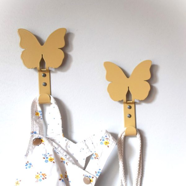 Stenski obešalnik za otroke - metuljček 2 kos