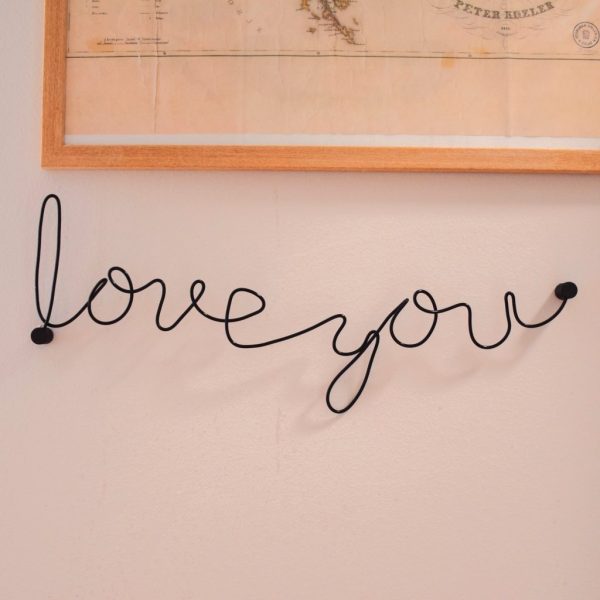 napis iz žice-love you